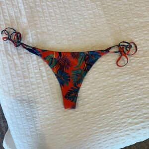 L*Space Tropical Print Bikini Bottom - Orange and Blue - Liberty Palm